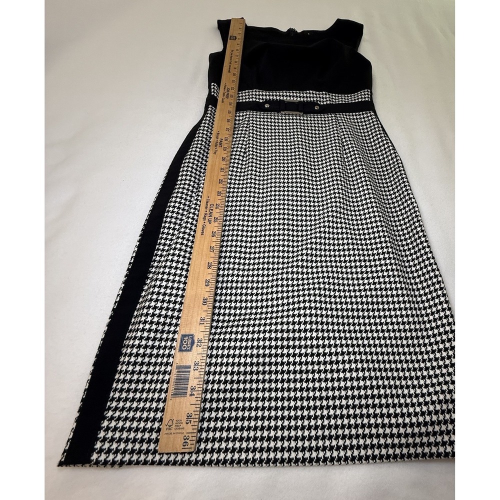 White House Black Market Checked Houndstooth Sheath Career Dress Belted 2 Office - Picture 11 of 16